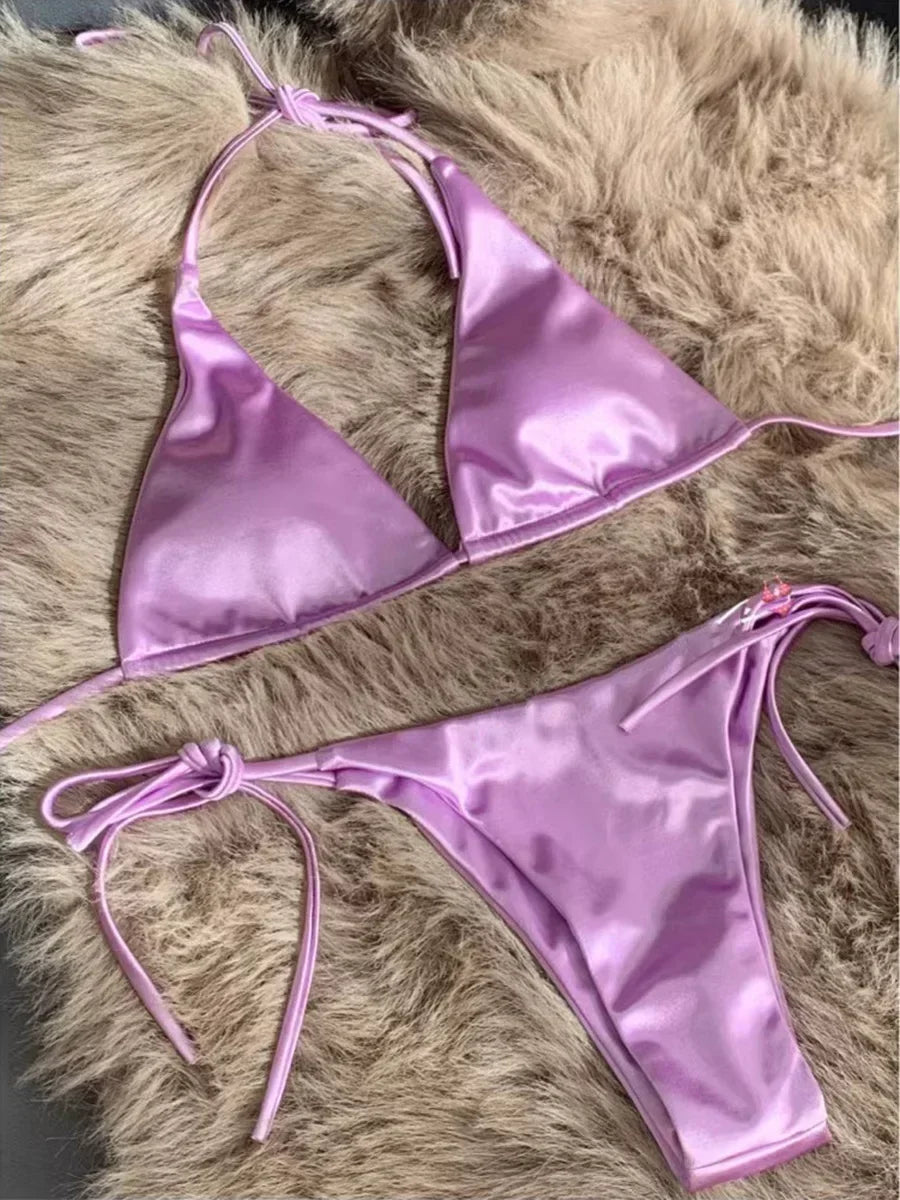 Shiny Halter Bikini