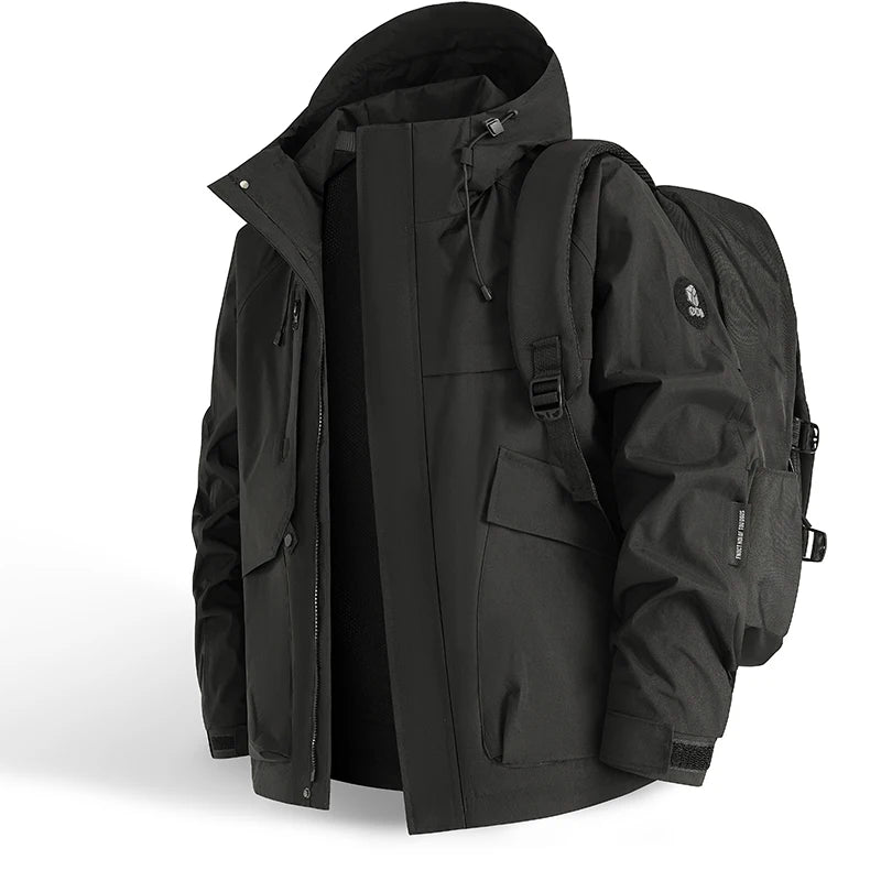 Hooded Zip-Front Hiking Jacket