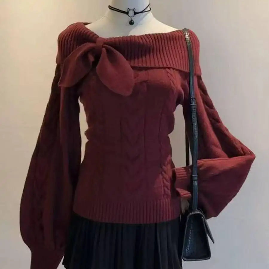 Women's Cold Shoulder Cable Knit Sweater Casual Knit Layer