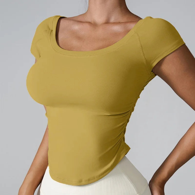 Women's Scoop-Neck Long-Sleeve Workout Top