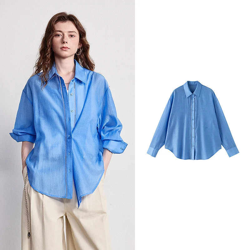 Women's Long Sleeve Button Front Shirt