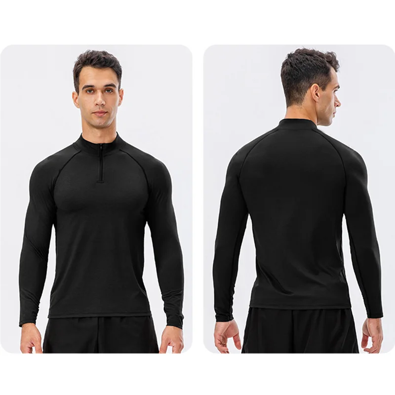 Stand Collar Half Zip Long Sleeve Running Training Top
