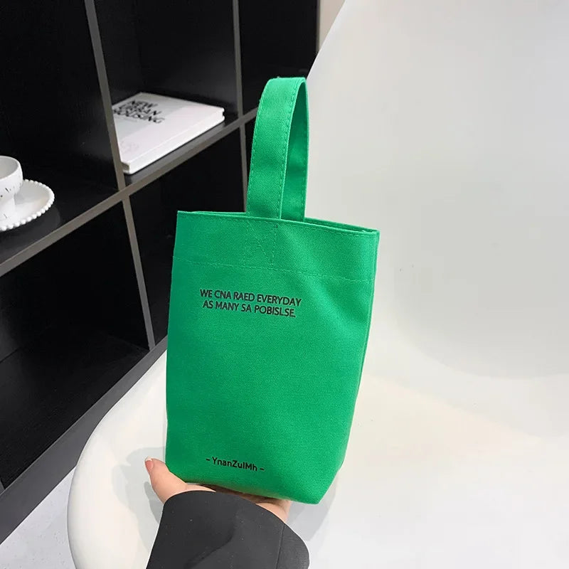 Solid Mini Tote Bag with Wide Single Carry Handle