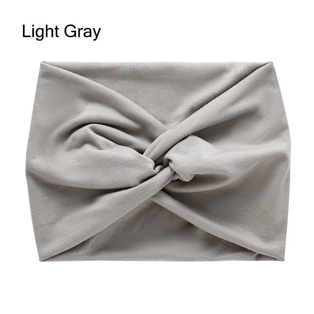 Wide Twist Front Fabric Headband in Solid and Printed Styles
