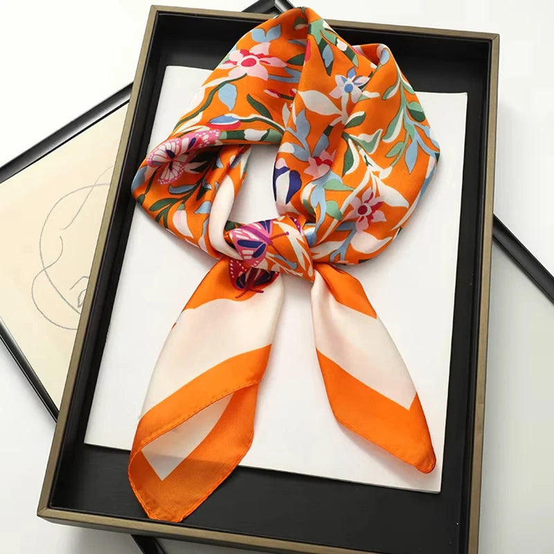 Printed Square Scarf for Hair Wrap and Neck Styling