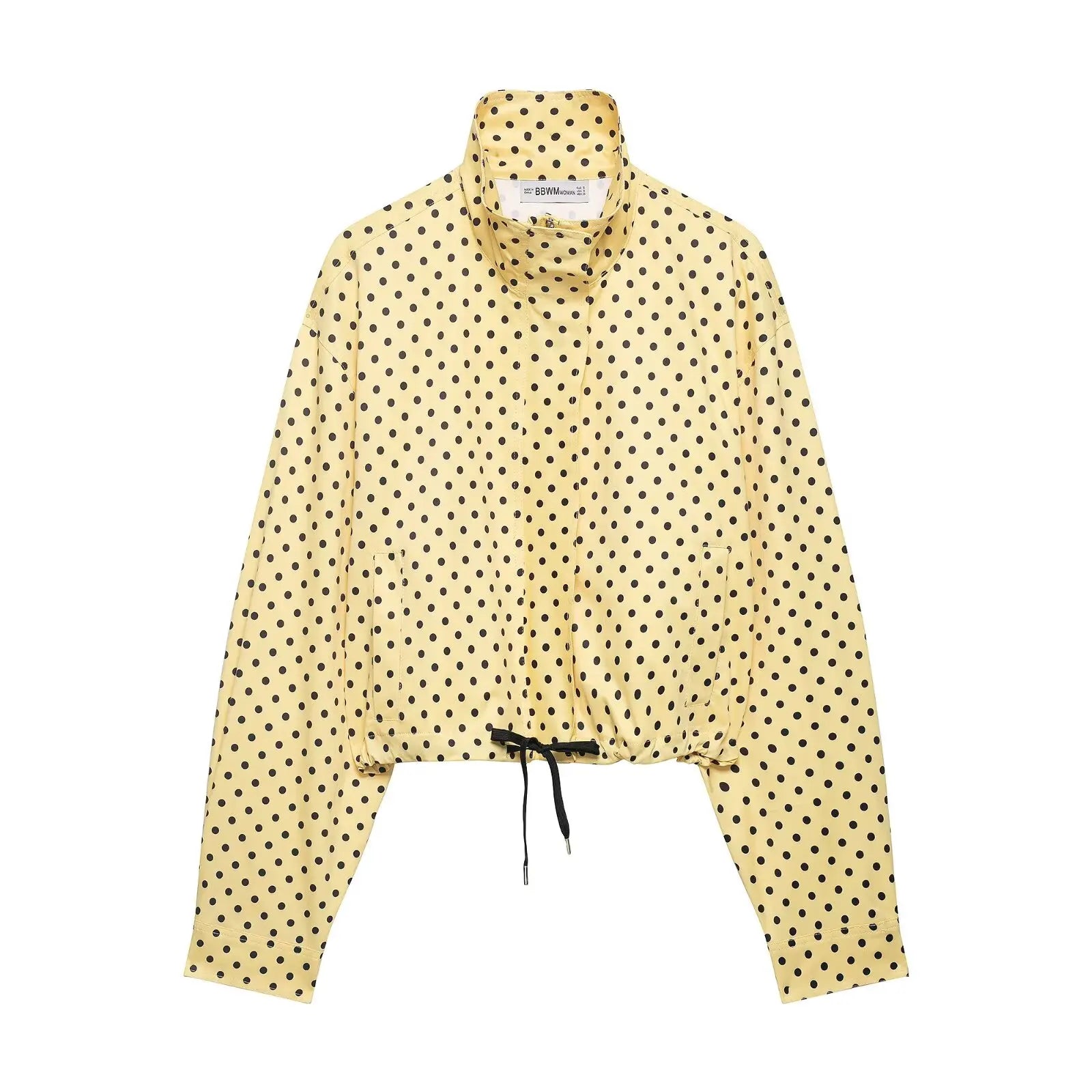 Women's Polka-Dot High-Neck Zip-Front Jacket