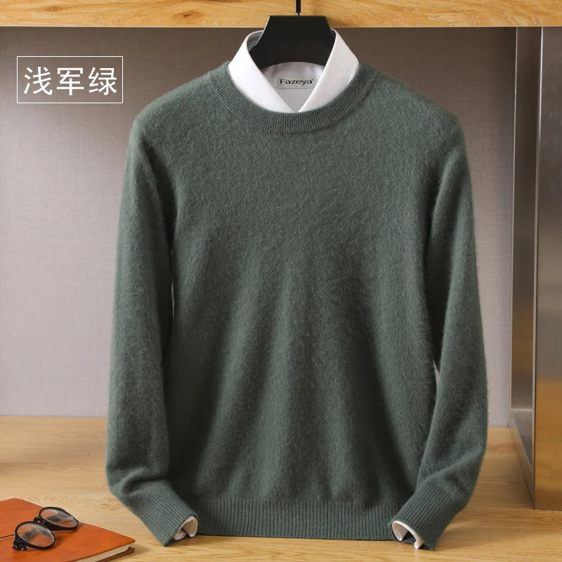Men's Plain Crew Neck Long Sleeve Knit Sweater