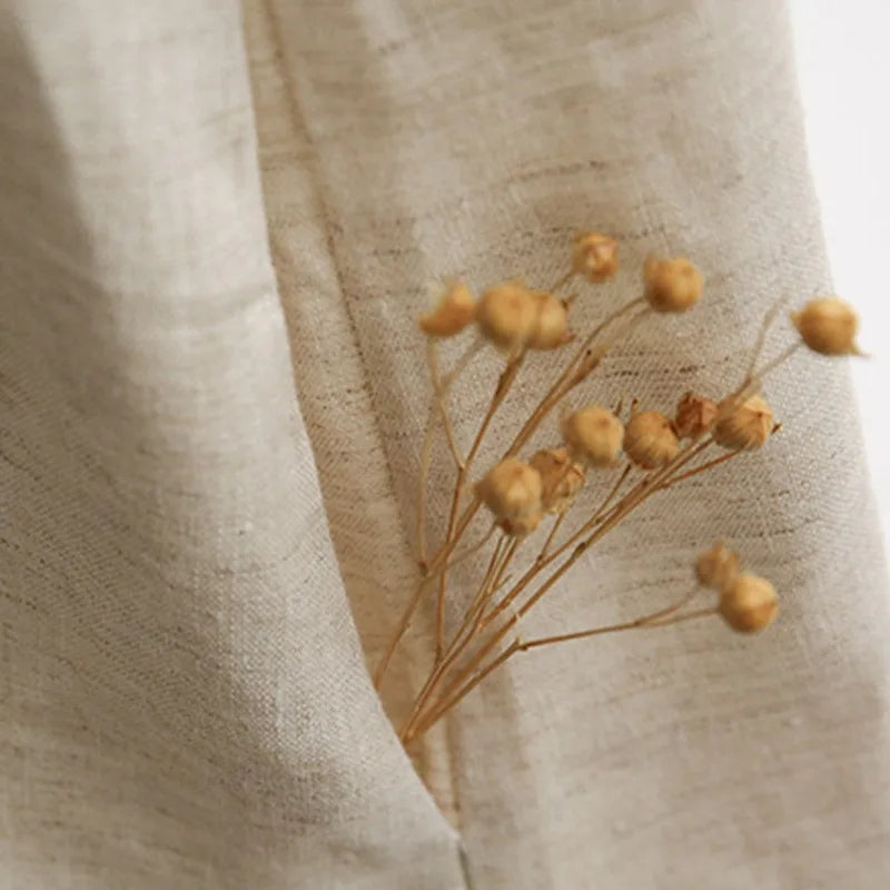 Women's Linen Sleeveless Loose A-Line Mini Dress with Round Neck and Pockets