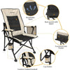 Camping Chairs - Heavy Duty Folding Chair for Outside Support 400 LBS - Padded High Back Camp Chair with Lumbar Back Support