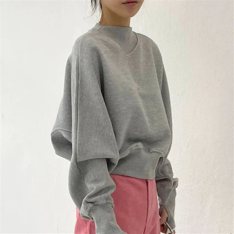 Long Sleeve Casual Pullover Sweatshirt with Original Style Options