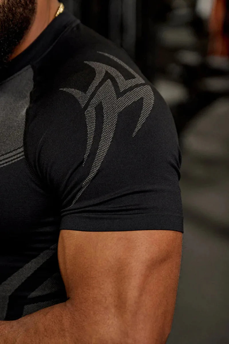 Fitted Crew Neck Short Sleeve Compression T Shirt