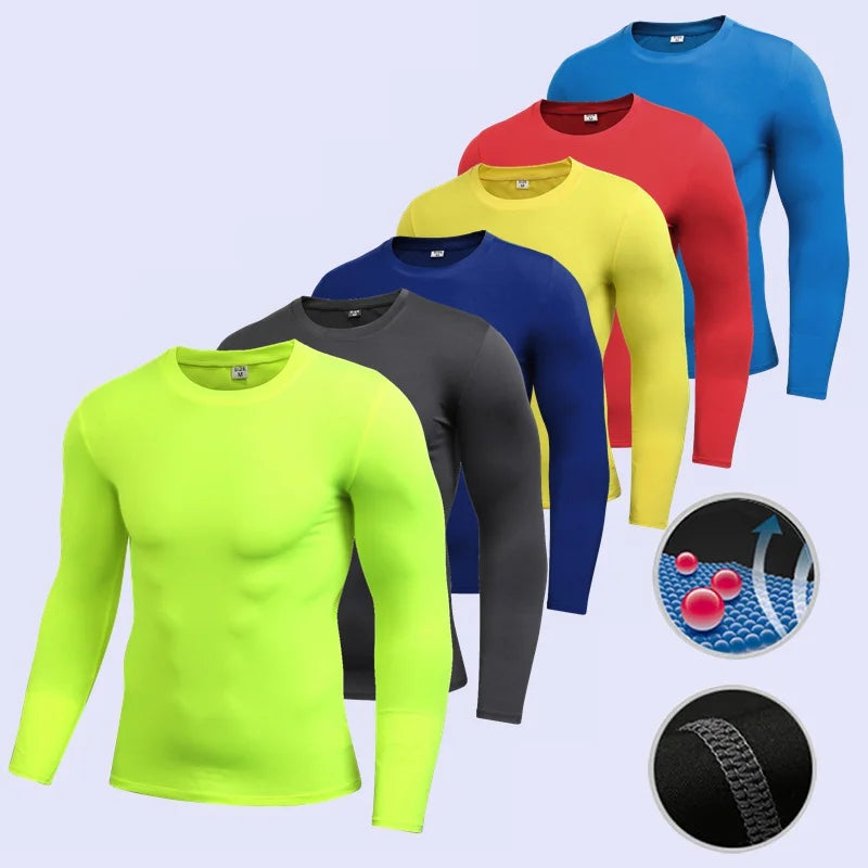 Fitted Crew Neck Long Sleeve Compression T Shirt