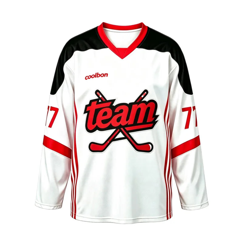 Striped Hockey Number Graphic Long Sleeve Jersey For Sports Outfits
