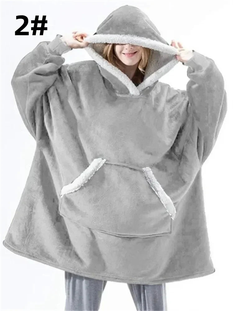 Oversized Fleece Blanket Hoodie with Original Long and Short Styles