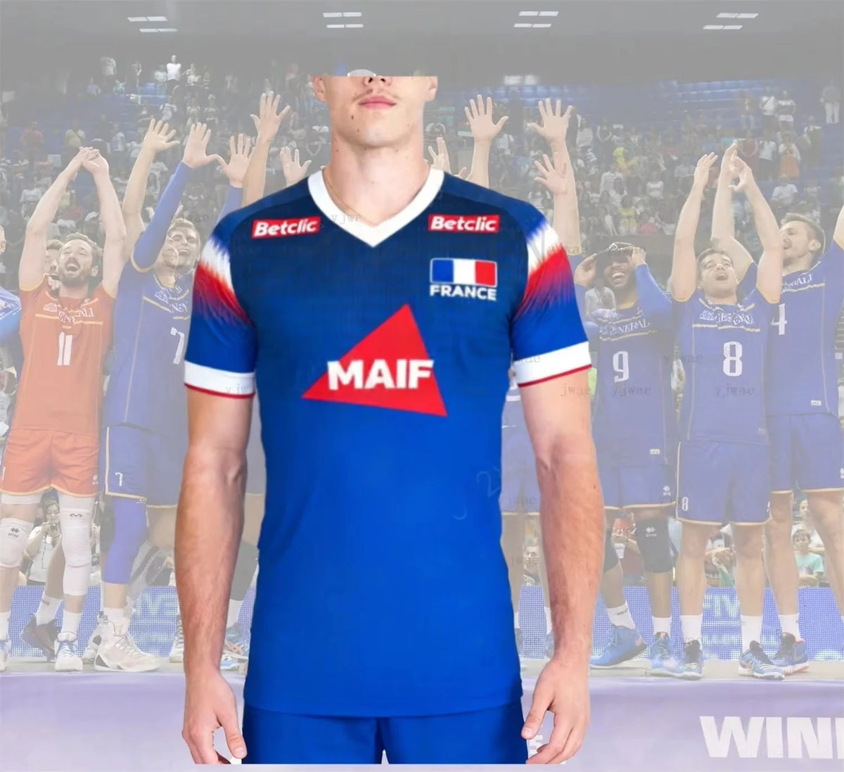 France Graphic Volleyball Short Sleeve Jersey For Sports Outfits