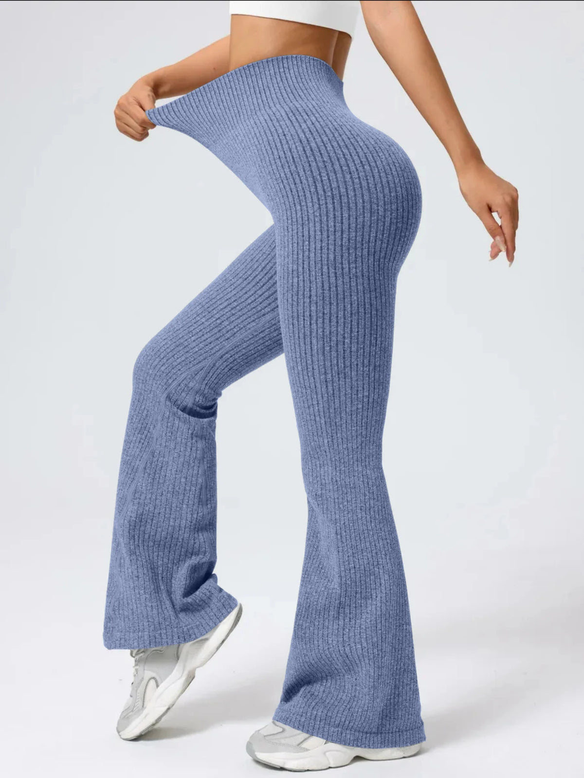 Women's Ribbed Flared Workout Pants
