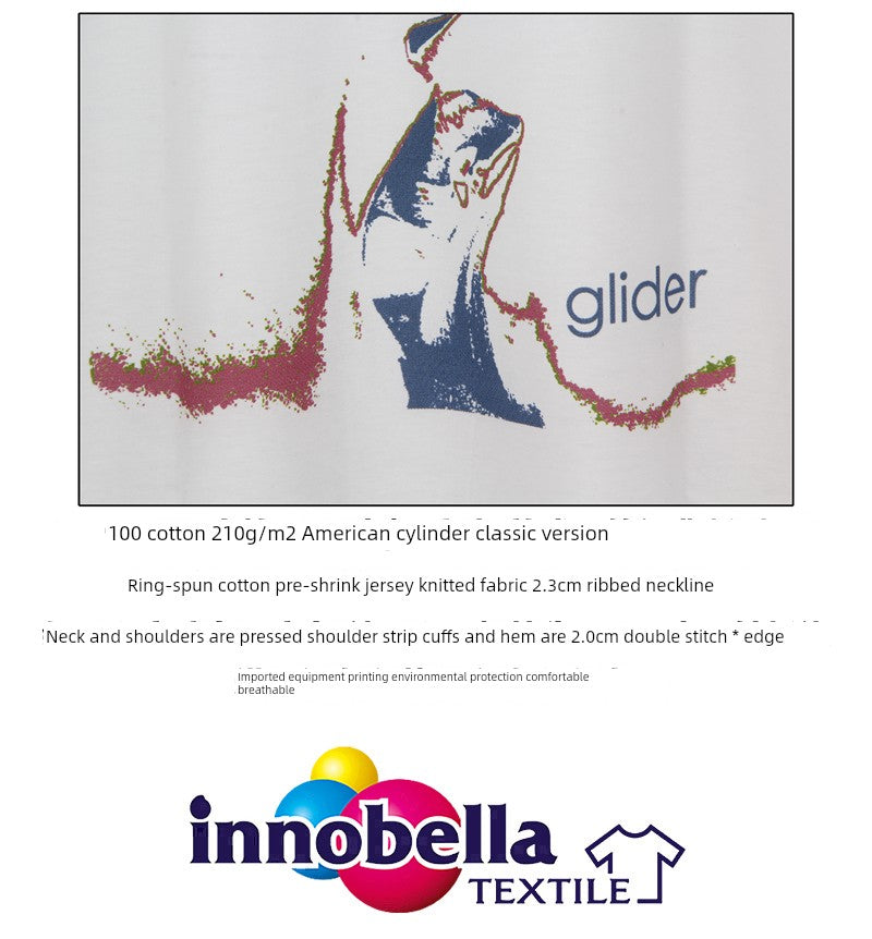 My Glider Casual Printed Short Sleeves Cotton T-shirt