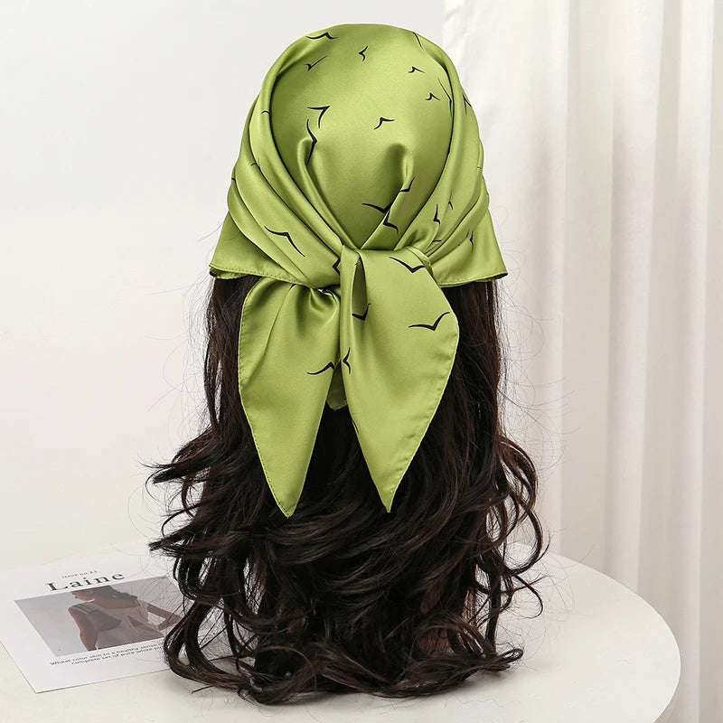 Floral Print Square Scarf for Head and Neck Styling