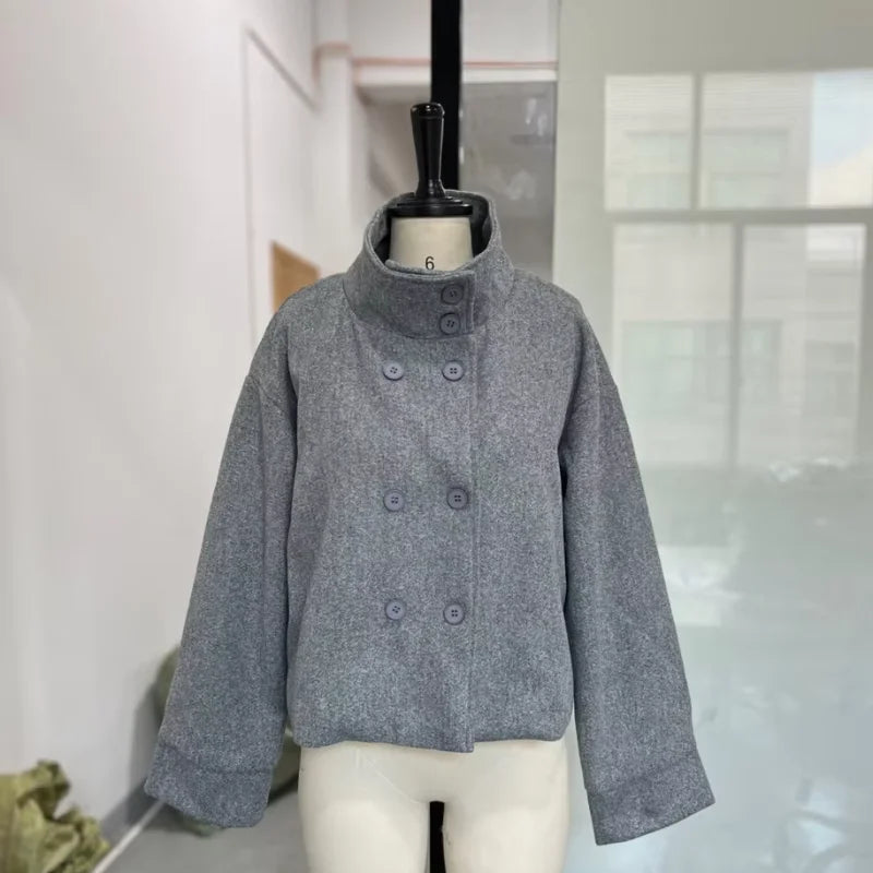 Women's Stand-Collar Button-Front Jacket