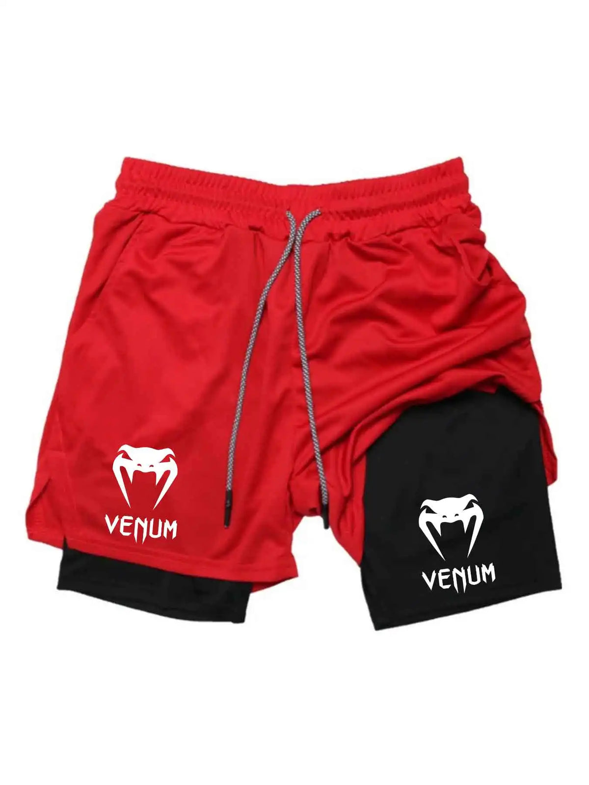 Double Layer Drawstring Running Shorts
