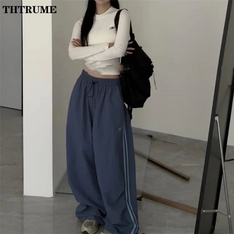 Full Length Loose Fit Casual Streetwear Pants with Waistband