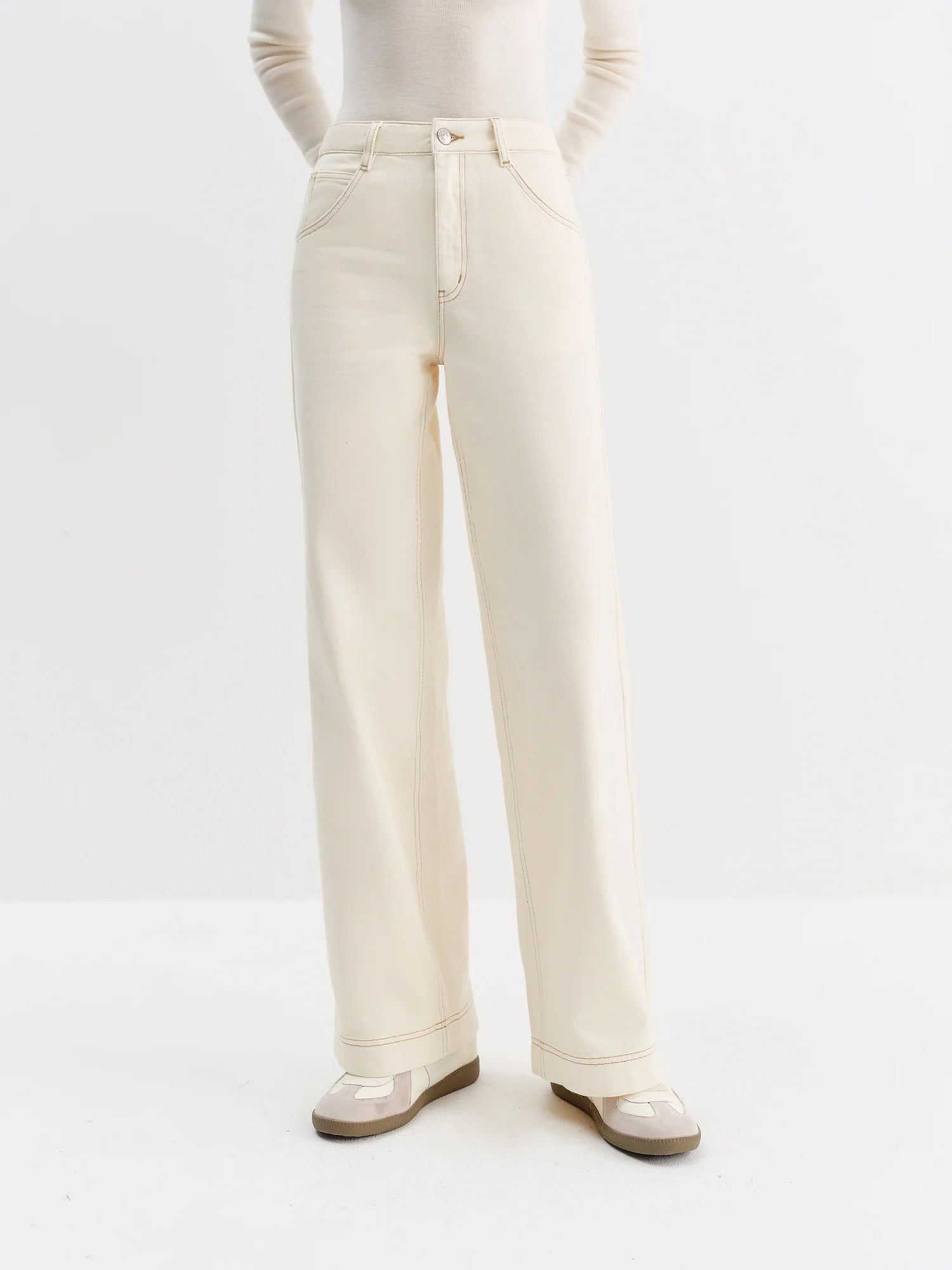 Women's Dark Wide Leg Denim Jeans For Everyday Outfits