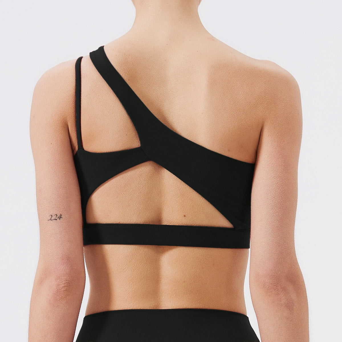 Women's One Shoulder Cutout Strap Sports Bra