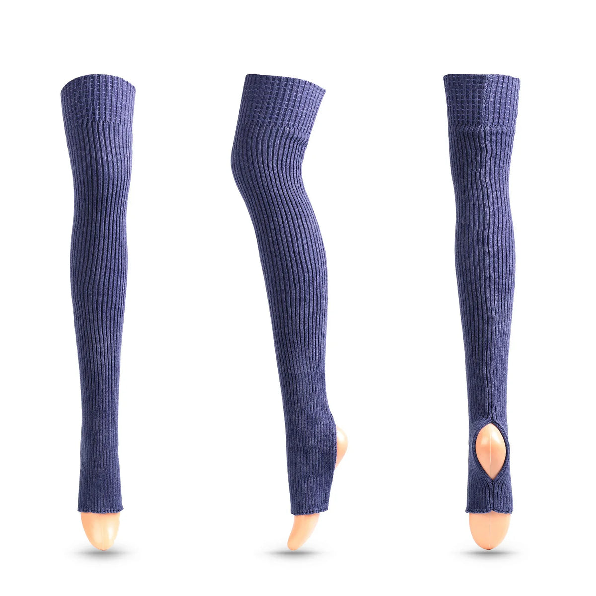 Long Ribbed Ballet Leg Warmers with Stirrup Openings