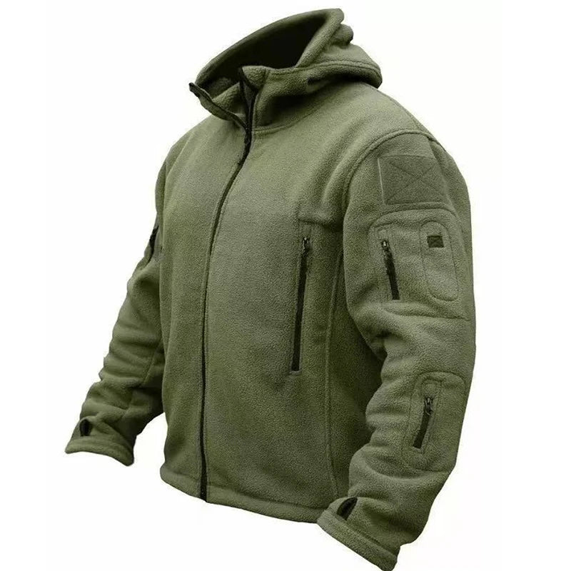 Hooded Fleece Long Sleeve Quarter Zip Outdoor Pullover with Pockets