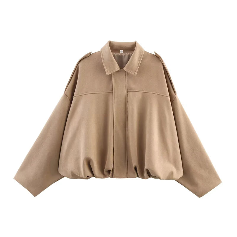 Women's Long-Sleeve Zip-Front Bomber Jacket