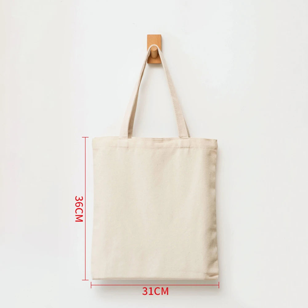 Plain Canvas Style Tote Bag with Long Shoulder Handles