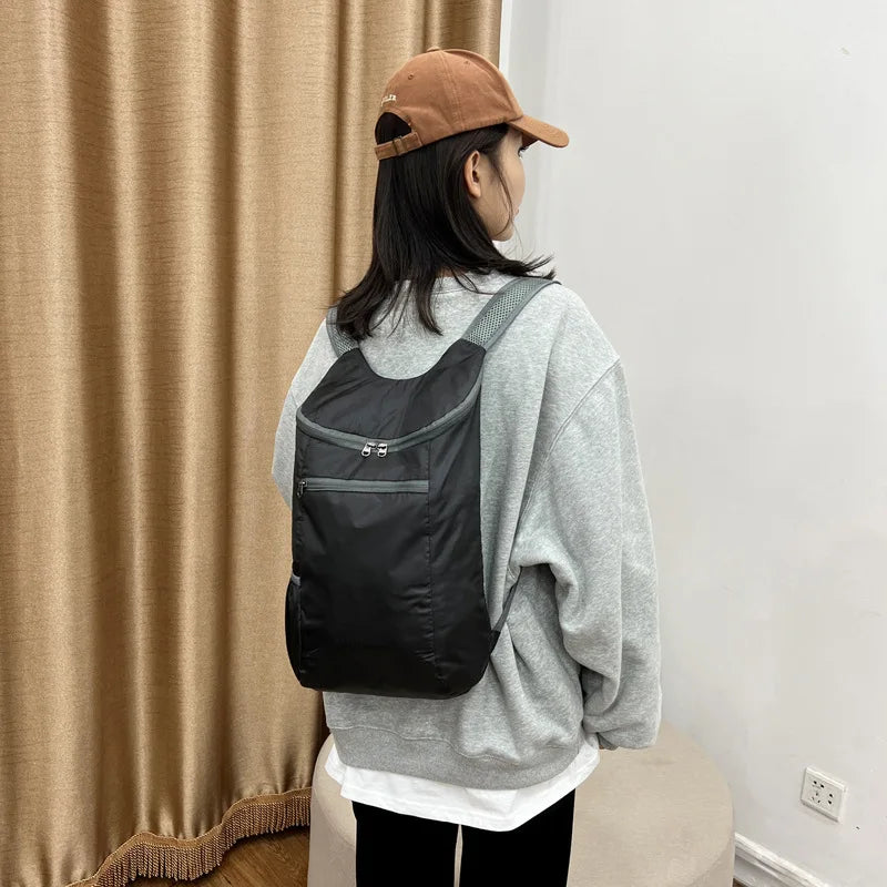 Foldable Daypack with Zippered Front Pocket and Shoulder Straps