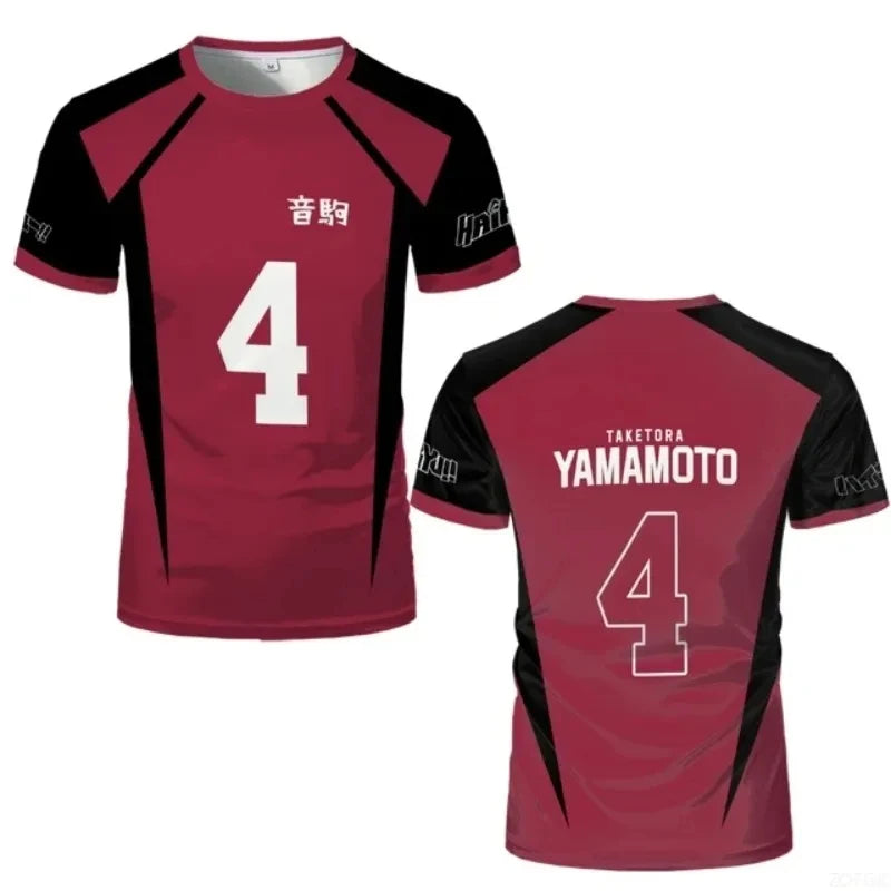 Nekoma Number Volleyball Short Sleeve T-shirt For Sports Outfits