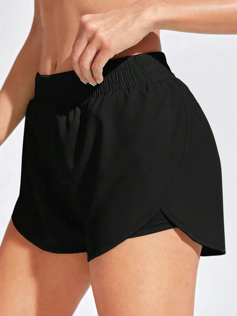 Women's Elastic-Waist Running Shorts