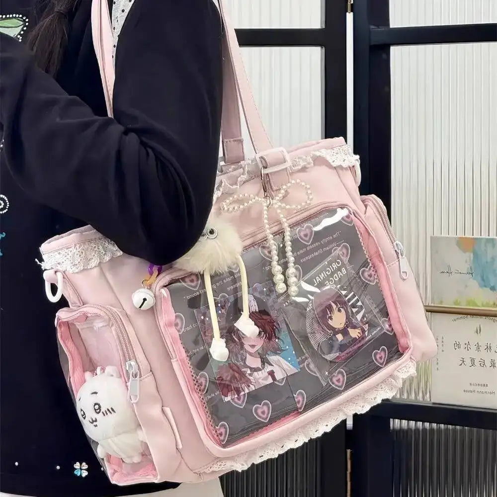 Decorative Display Tote Bag with Transparent Front Pocket
