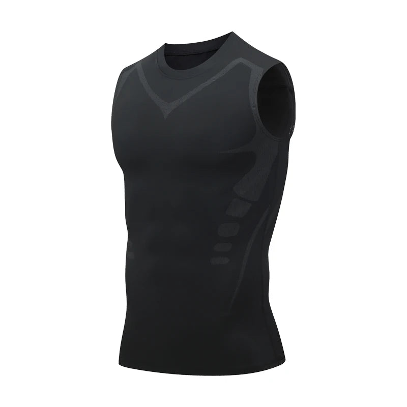 Men's Sleeveless Training Tank Top with Contrast Seam Details