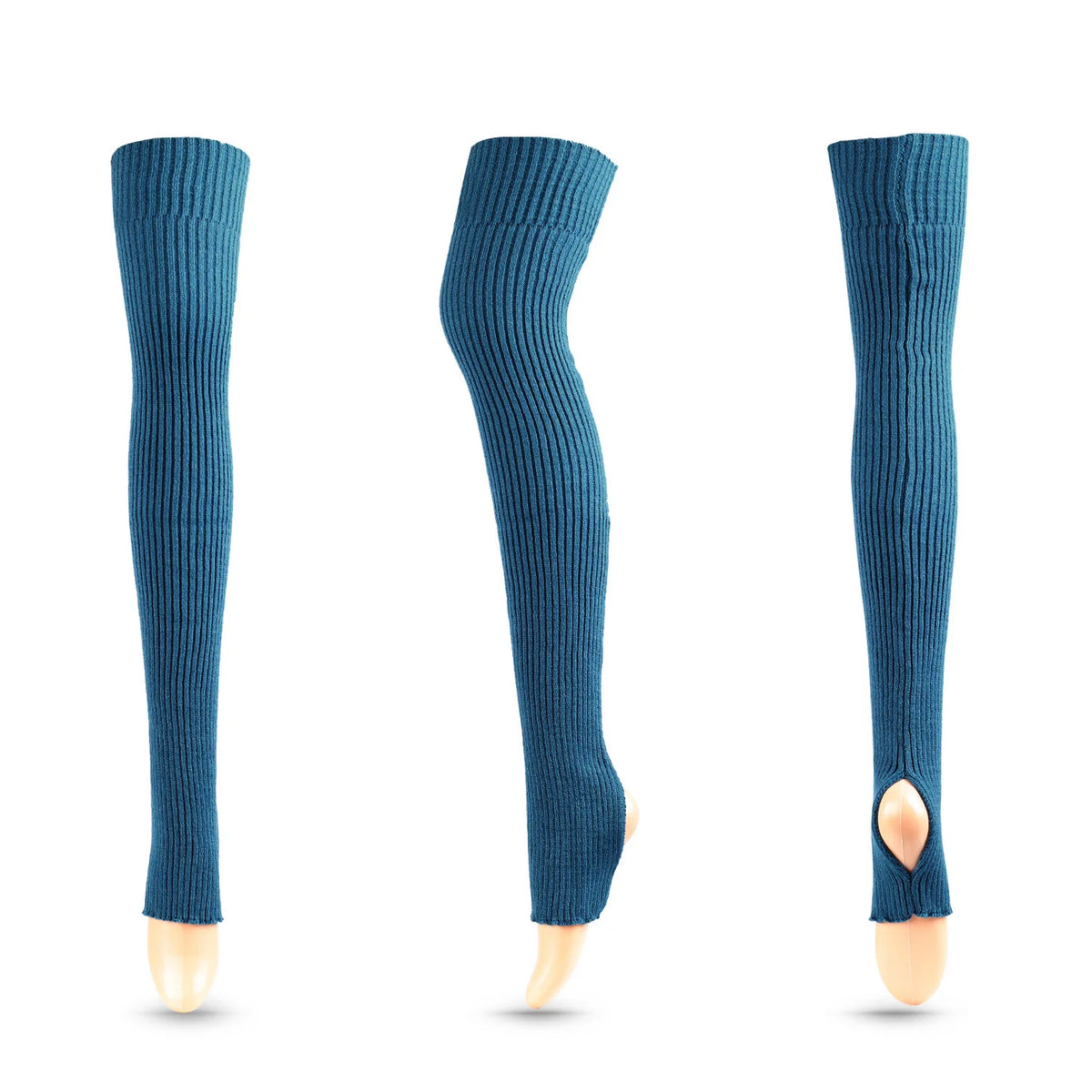 Long Ribbed Ballet Leg Warmers with Stirrup Openings