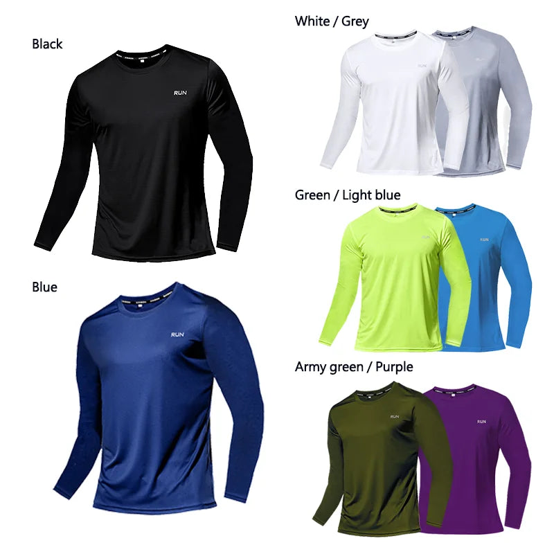 Men's Long Sleeve Crew Neck Sports T-Shirt