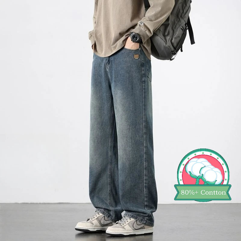 Men's Wide Leg Denim Jeans for Casual Everyday Wear