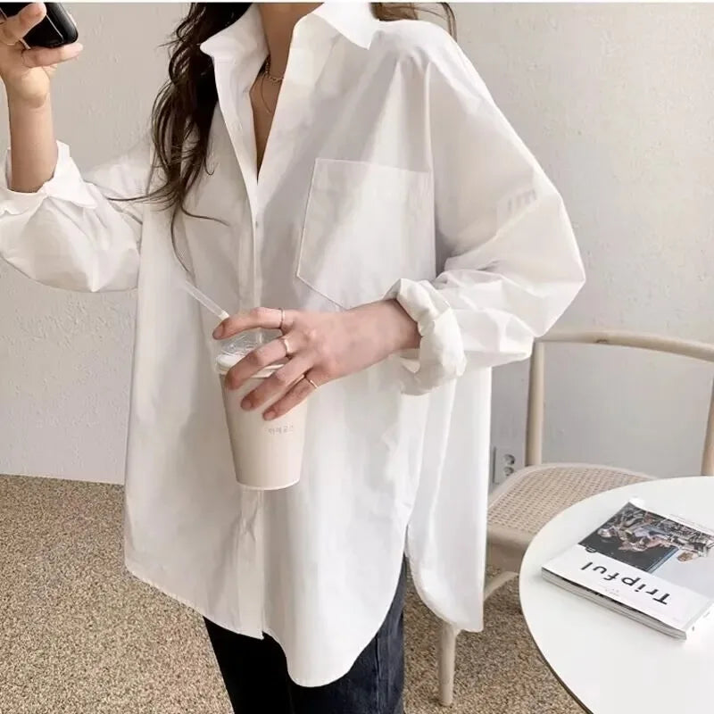 Women's Fitted Long Sleeve Shirt with Back Tie
