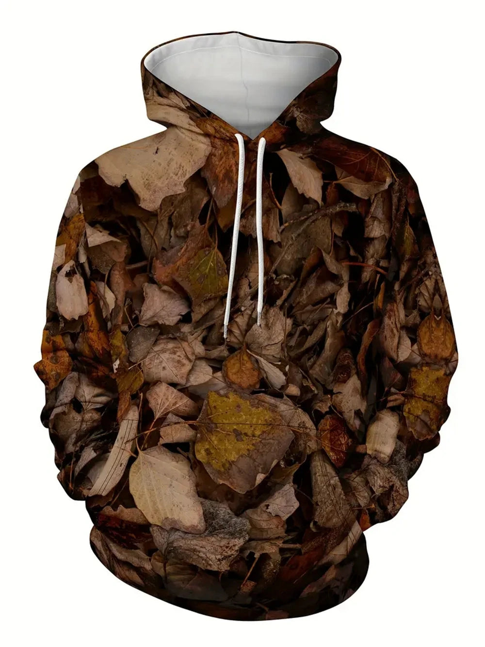 Leaf Camouflage Long-Sleeve Pullover Hoodie