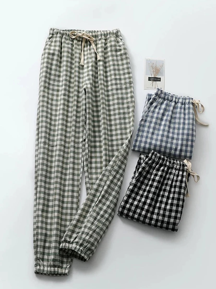 Men's Printed Elastic Waist Long Pajama Pants with Style Options