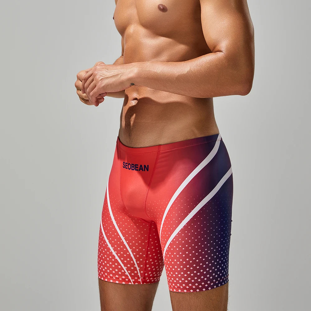 Men's Swimsuit Bottoms in Low-Rise Swim Boxer Style for Beach and Pool Wear