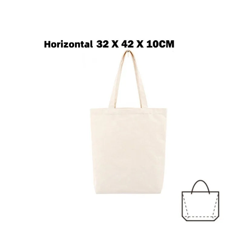 Plain Canvas Style Tote Bag with Long Shoulder Handles