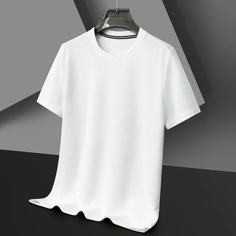 Men’s Waffle-Texture Crew-Neck T-Shirt