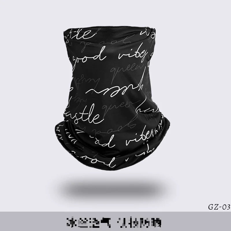 Paisley Print Neck Scarf with Ear Loop Face Cover