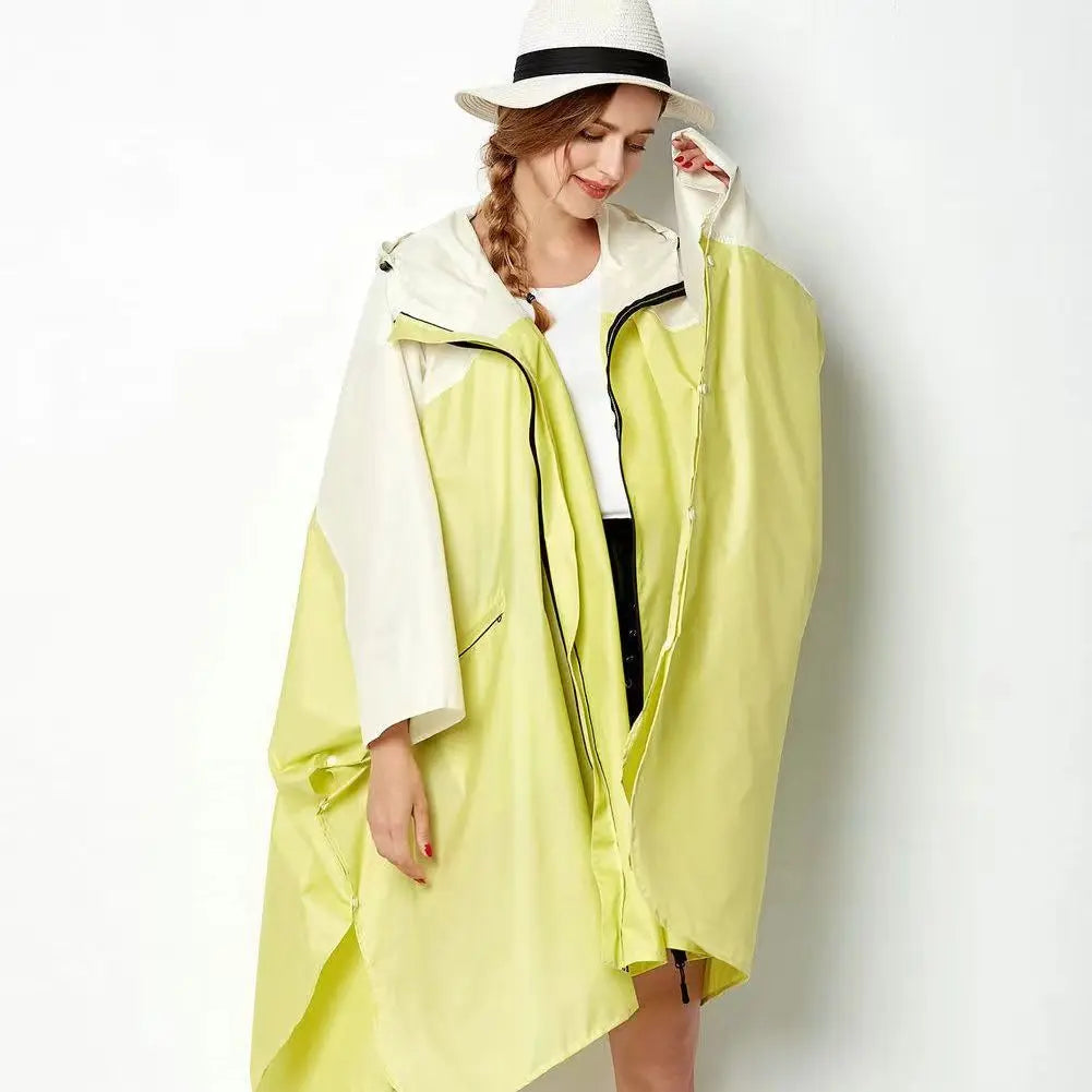Hooded Printed Poncho for Layering over Tops and Dresses