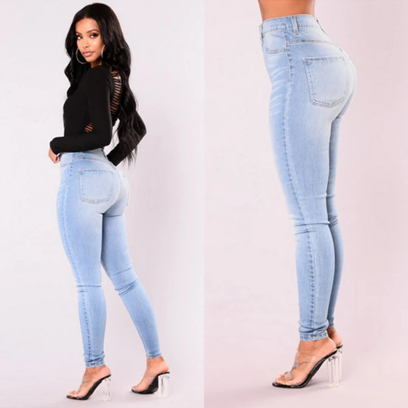 Women's Blue Skinny Fit Denim Jeans For Everyday Outfits