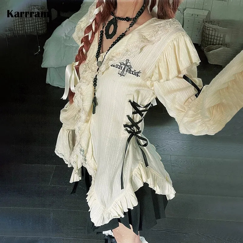 Women's Lace Detail Asymmetric Blouse