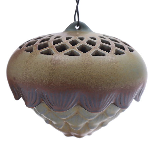 11.6 Inch Lotus Hanging Ball Backflow Incense Burner Lamp LED Statue Ceramic Ring Hanging Stove Sandalwood